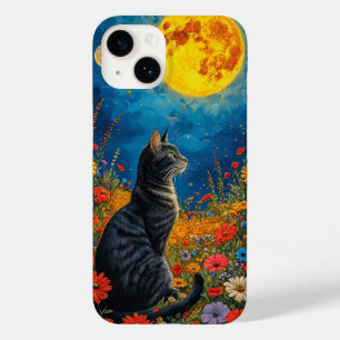 Coque Case-Mate iPhone Chat mystique sous l'esthétique lunaire de la nuit