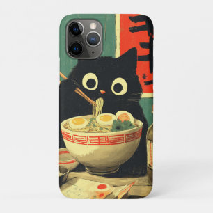 Case-Mate iPhone Case Chat noir amusant mangeant du Ramen