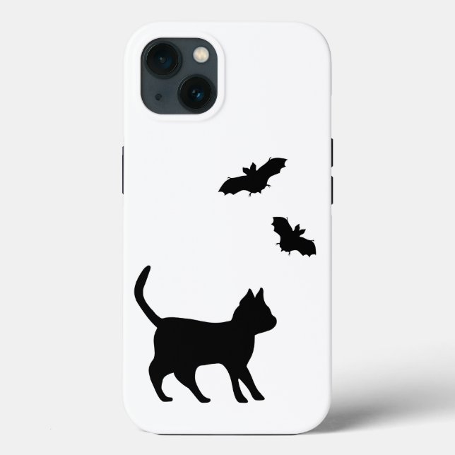 Coques Case-Mate iPhone Chat noir avec chauve-souris (Verso)
