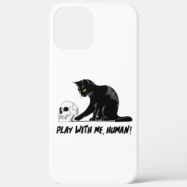 Coques Case-Mate iPhone Chat Noir Avec Le Crâne Jouer Avec Moi Déplaisant  (Verso)