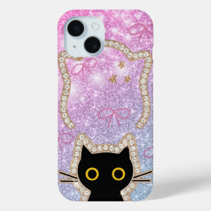 Coque Case-Mate iPhone Chat Noir Caché Qui Regarde Amoureux de Chats Mign