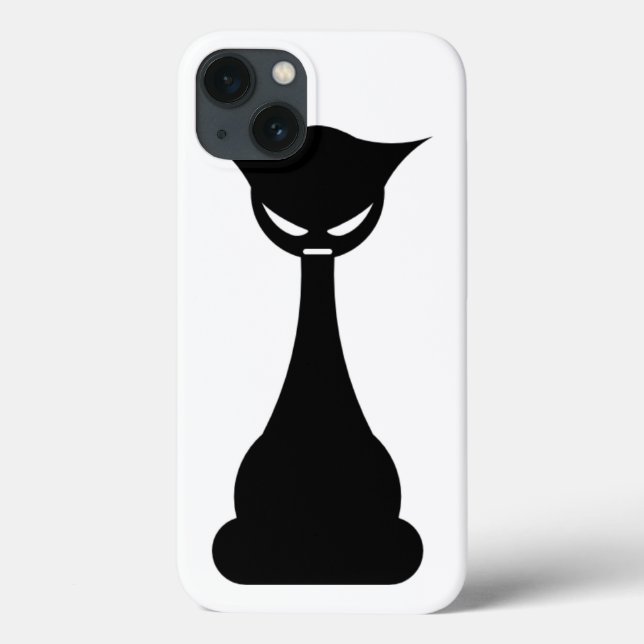 Coques Case-Mate iPhone Chat noir de Stylized (Verso)
