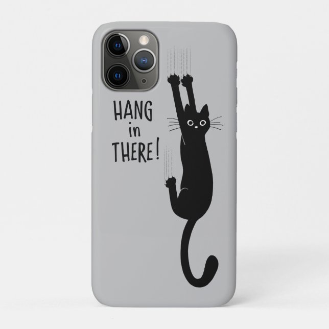 Coques Case-Mate iPhone Chat Noir Drôle Accroché | Attendez là ! (Dos)
