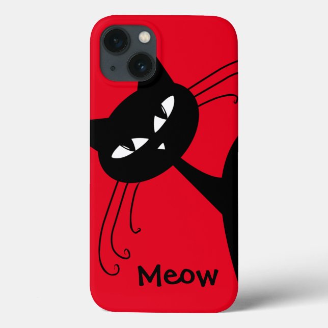 Coques Case-Mate iPhone Chat noir drôle original félin (Verso)
