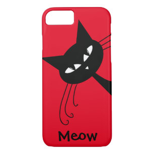Coque iPhone 7 Chat noir drôle original félin