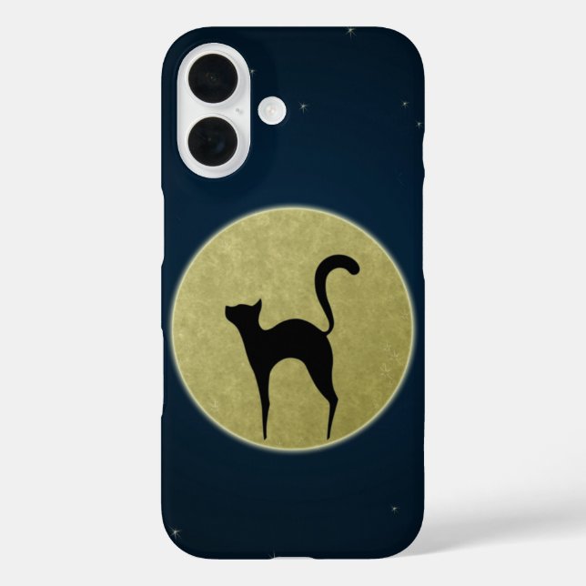 Coques Case-Mate iPhone Chat noir élégante silhouette et lune (Verso)