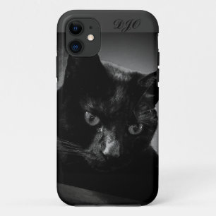 Etui iPhone Case-Mate Chat noir et monogramme curieux