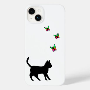 Coque Case-Mate iPhone Chat noir et papillon