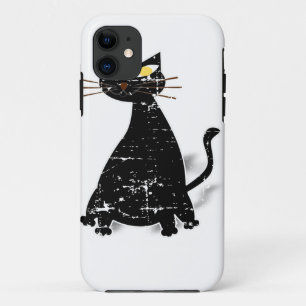 Coques Pour iPhone Chat noir gras en détresse