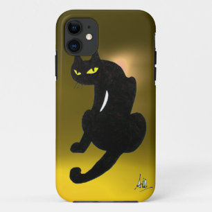 Coque Case-Mate iPhone CHAT NOIR jaune