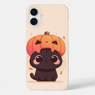 Coque Pour iPhone 16 Plus Chat noir Kawaii