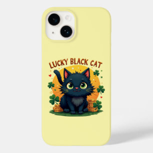 Coque Case-Mate iPhone Chat noir Lucky : St. Patrick's Day Clover & Coins