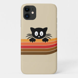 Case-Mate iPhone Case Chat noir mignon avec rayures rétro
