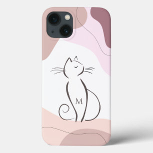 Case-Mate iPhone Case Chat noir minimaliste boho formes organiques monog