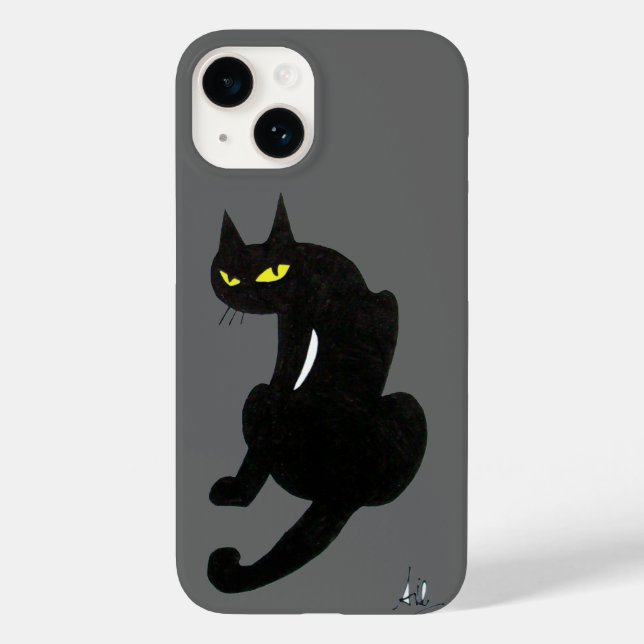 Coques Case-Mate iPhone CHAT NOIR NINJA gris (Verso)
