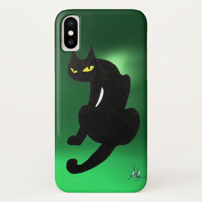 Coques Case-Mate iPhone CHAT NOIR NINJA Jade Hreen (Dos)