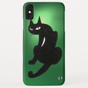 Coque Pour iPhone XS Max CHAT NOIR NINJA Jade vert