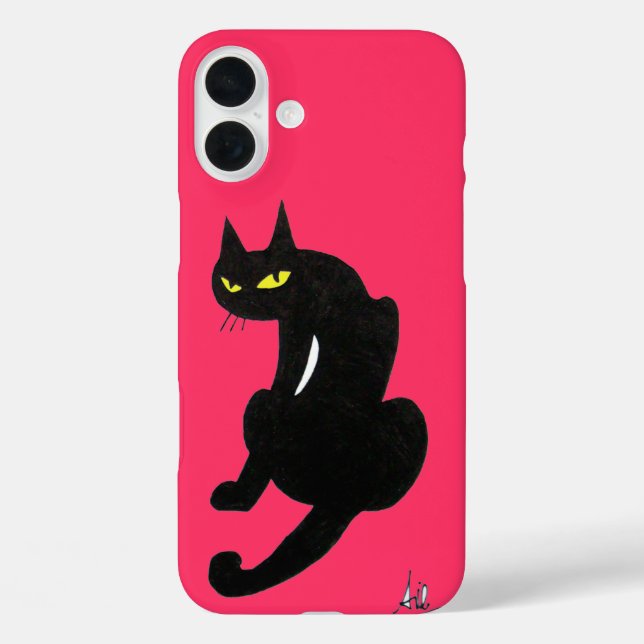 Coques Case-Mate iPhone CHAT NOIR NINJA rose (Verso)