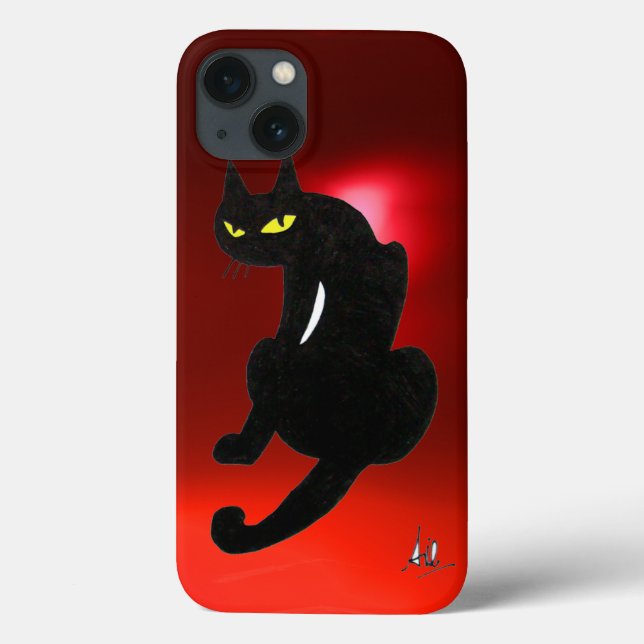 Coques Case-Mate iPhone CHAT NOIR NINJA Ruby rouge (Verso)