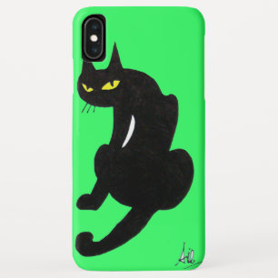 Coque Pour iPhone XS Max CHAT NOIR NINJA Vert clair