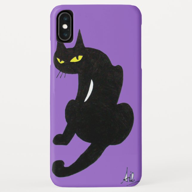 Coques Case-Mate iPhone CHAT NOIR NINJA Violet (Dos)