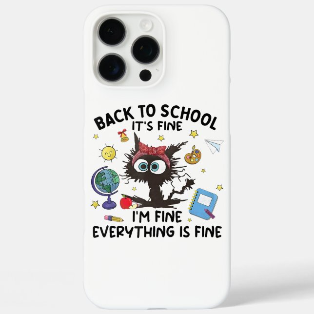 Coques Case-Mate iPhone Chat noir Retour à l'école Son Im fin Partout (Verso)