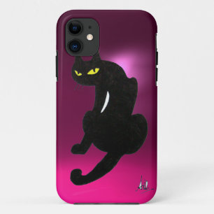 Coque iPhone 11 CHAT NOIR rose