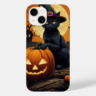 Coque Case-Mate iPhone Chat noir sur Citrouille