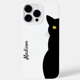 Coque Case-Mate iPhone CHAT NOIR Yeux dorés personnalisables