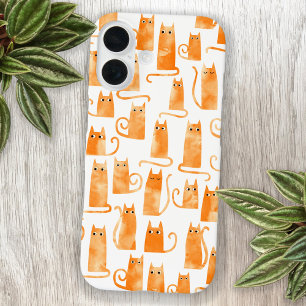 Coque Pour iPhone 16 Chat orange amusant