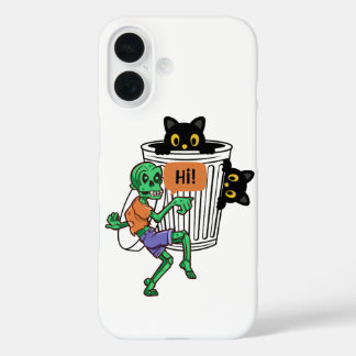 Coque Pour iPhone 16 Chat peureux Halloween