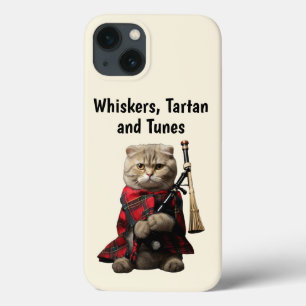 Case-Mate iPhone Case Chat plié écossais avec Bagpipes Téléphone