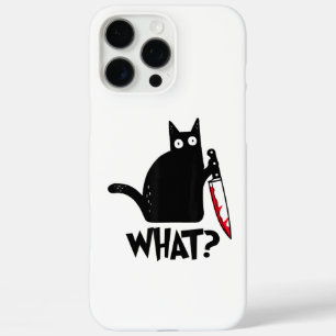 Coque iPhone 16 Pro Max Chat Qu'est-ce que_ Drôle Chat Noir
