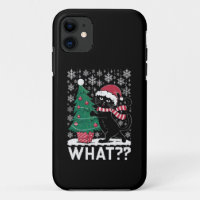 Chat quoi drôle chat noir poussant arbre de Noël
