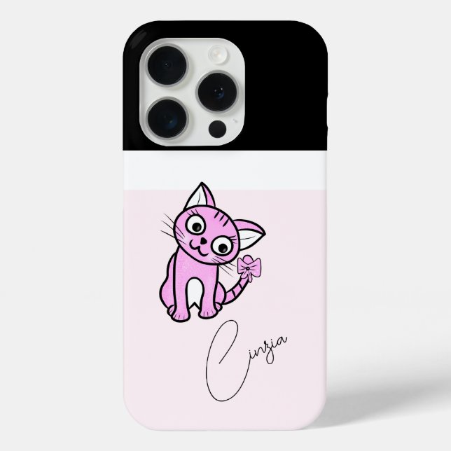Coques Case-Mate iPhone Chat rose mignon (Verso)