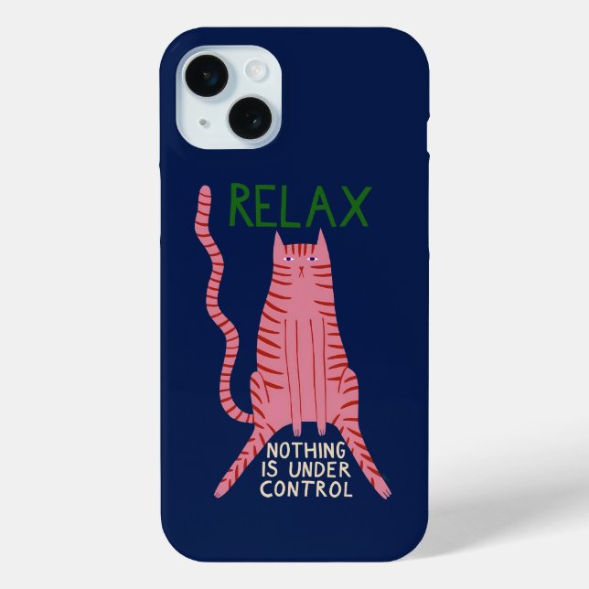 Coques Case-Mate iPhone Chat Rose Relax Rien N'est Sous Contrôle  (Verso)
