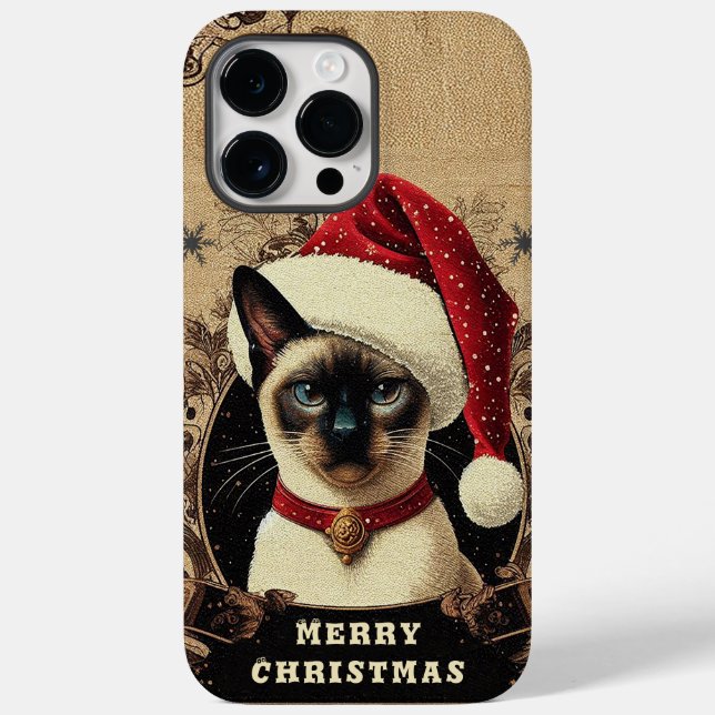 Coques Case-Mate iPhone Chat Siamese, Noël Père Noël Kitten (Verso)