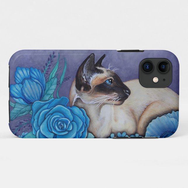Coques Case-Mate iPhone Chat siamois à points chocolat (Dos (Horizontal))