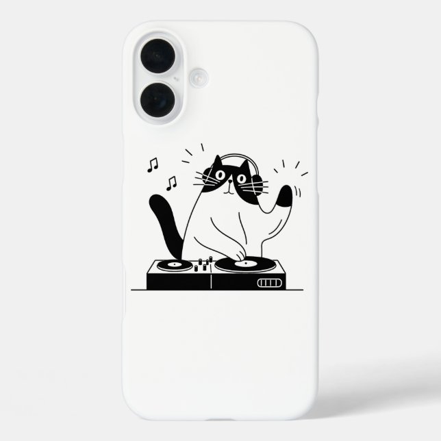 Coques Case-Mate iPhone Chat Smoking DJ Jouant de la Musique Électronique  (Verso)