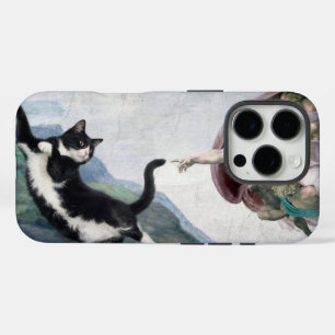 Coque iPhone 16 Pro Chat smoking Touchant la Patte Divine