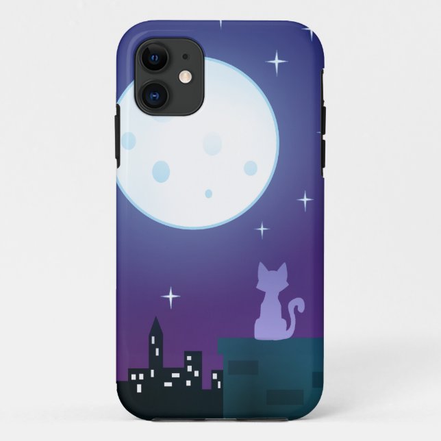 Coques Case-Mate iPhone Chat sous le clair de lune (Dos)
