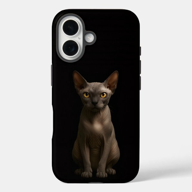 Coques Case-Mate iPhone Chat Sphynx Noir 4 Luxe iPhone 16 Mate (Verso)