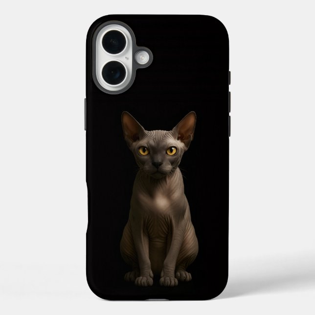 Coques Case-Mate iPhone Chat Sphynx Noir 4 Luxe iPhone 16 Plus (Verso)