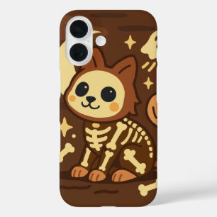Coque Pour iPhone 16 Chat squelette effrayant et fantôme 