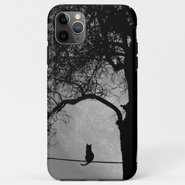 Coques Case-Mate iPhone Chat sur une Pleine lune de fil (Dos)