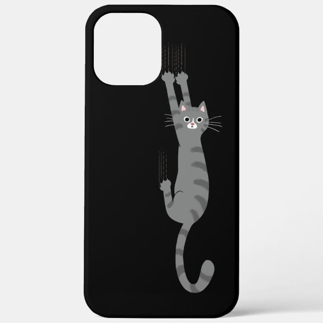 Coques Case-Mate iPhone Chat Tabby Gris Suspendu | Drôle de Chat Gris Rayé (Verso)