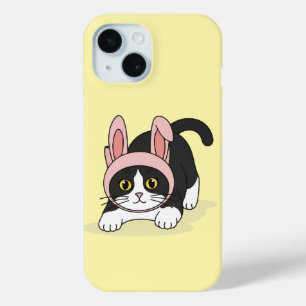 Coque Case-Mate iPhone Chat Tuxedo Adorable en Chapeau de Lapin Rose Esth