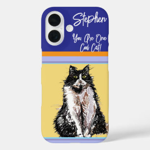 Coque Pour iPhone 16 Chat Tuxedo Pastel Chats Femme Pastel Couleurs