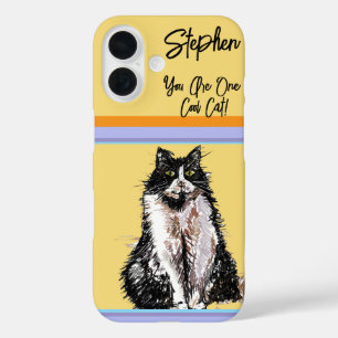Coque Pour iPhone 16 Chat Tuxedo Pastel Chats Femme Pastel Couleurs