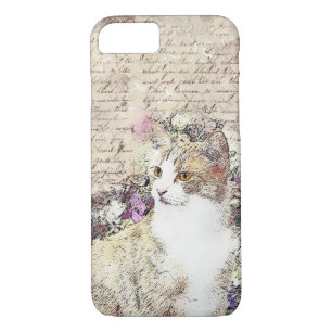 Case-Mate iPhone Case Chat Vintage Aquarelle